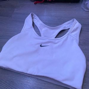 worn size medium white nike sports bra mid compression